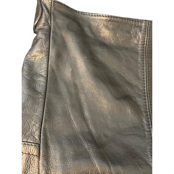 Black Leather Borse in Pelle Shoulder Crossbody Bag Italy Silver Tone Hardware - Picture 2 of 9